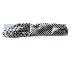 White and Black Polka Dot Elastic Headband By DBello Accessories